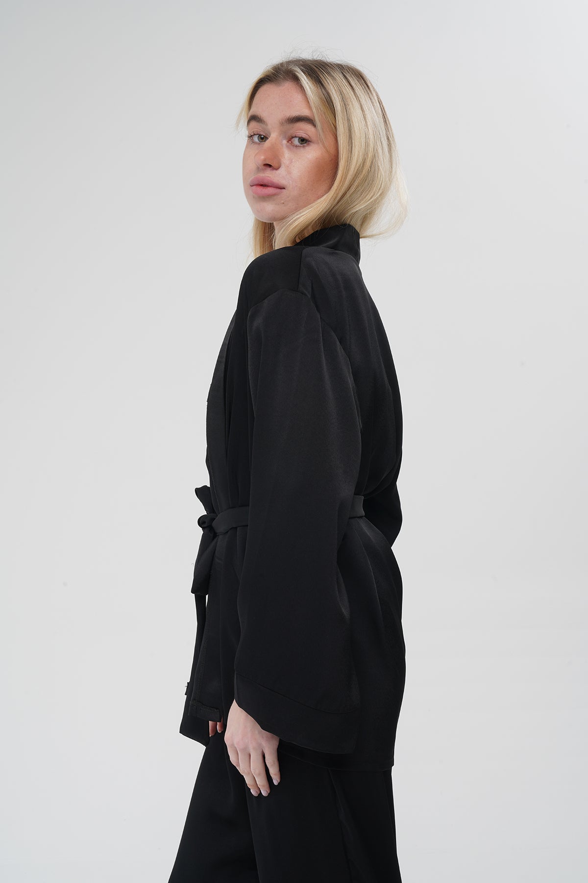 Siyah Viskon Üçlü Pijama Takımı | MODALUDO - Modaludo