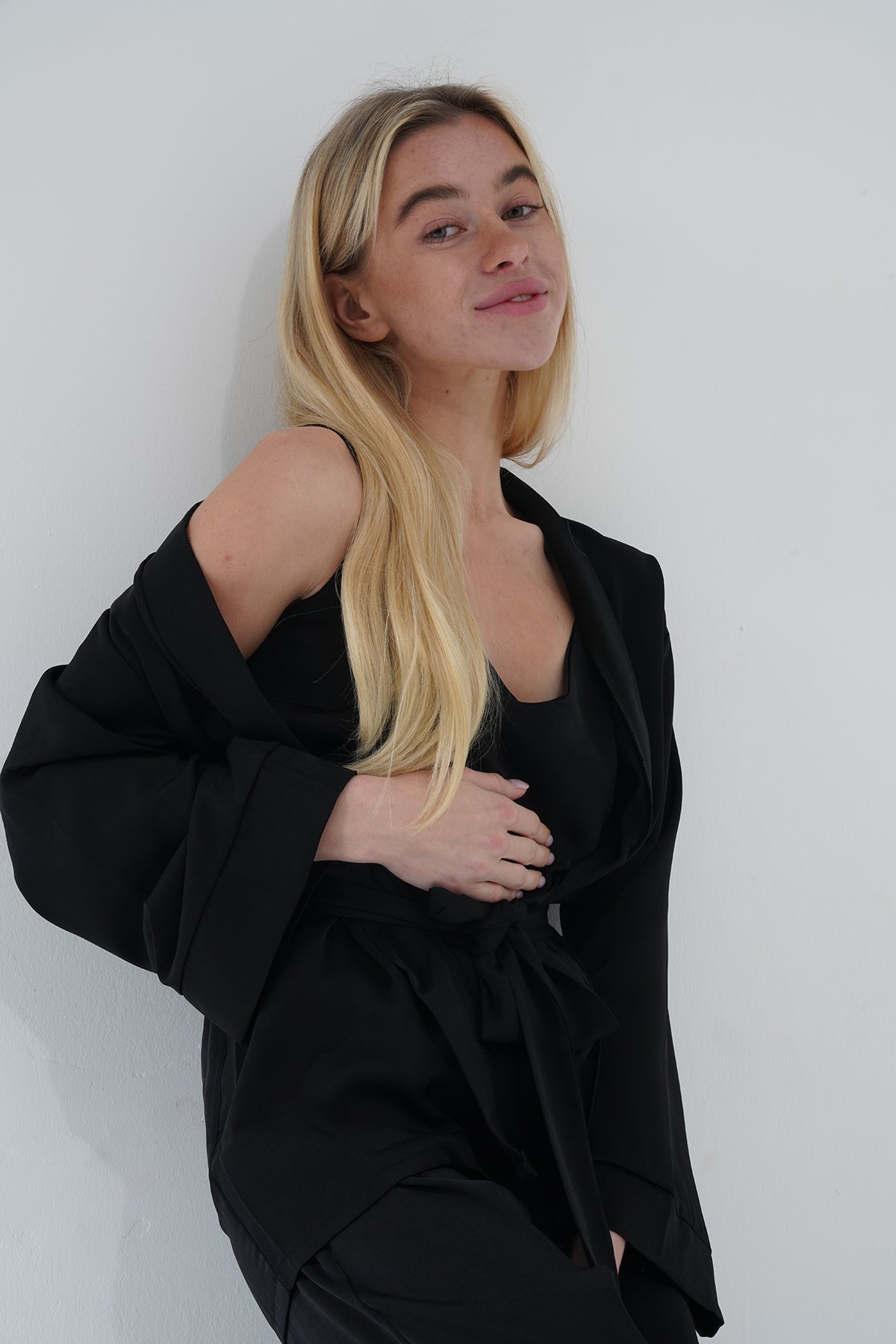 Siyah Viskon Üçlü Pijama Takımı | MODALUDO - Modaludo