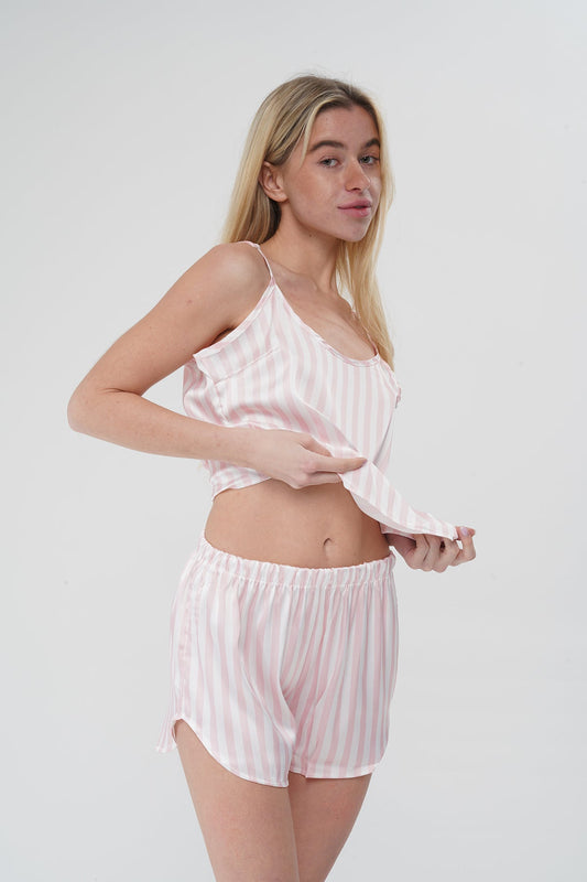 Şortlu Saten Pijama Takımı | COCOLARSİ - Modaludo