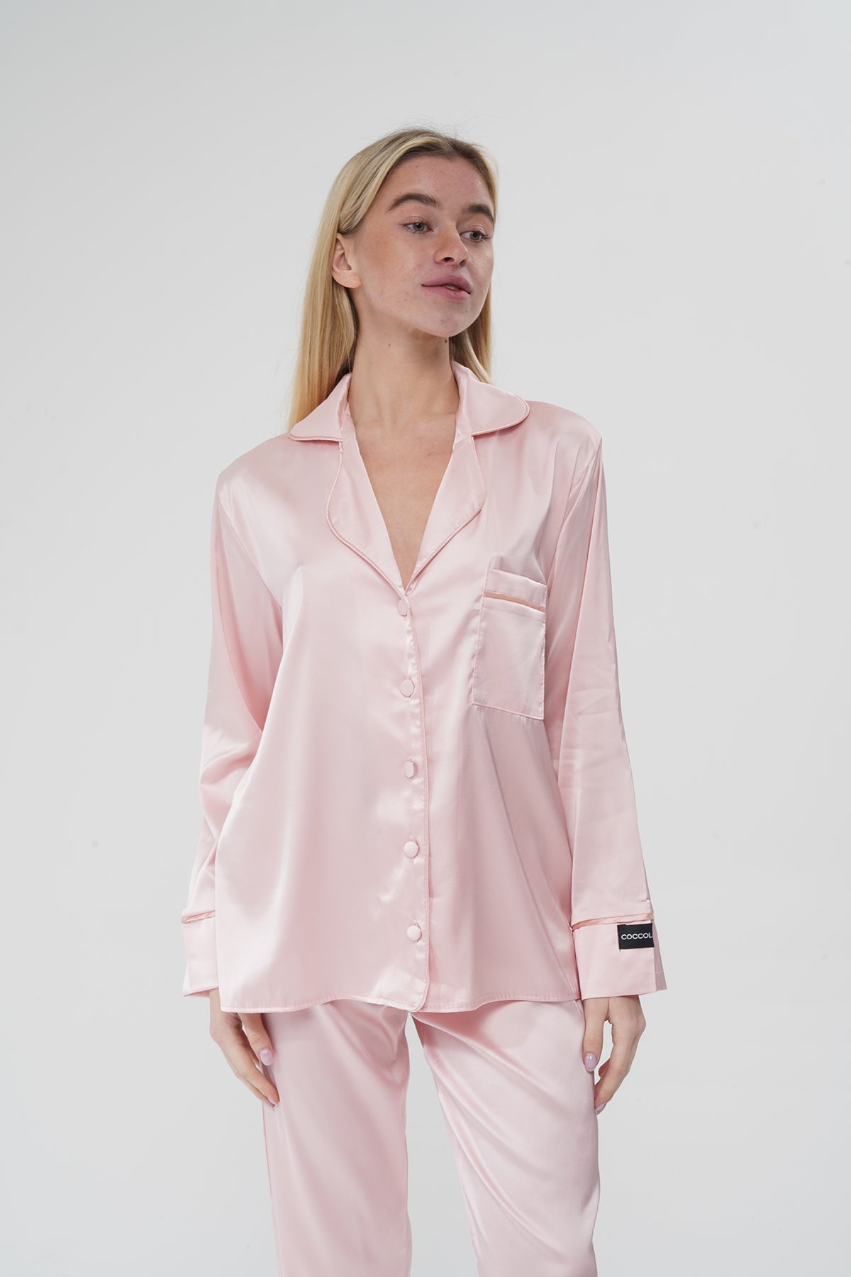 Yavruağzı İpek Saten Pijama Takımı | COCOLARSİ - Modaludo