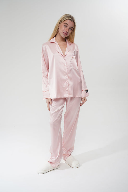 Yavruağzı İpek Saten Pijama Takımı | COCOLARSİ - Modaludo