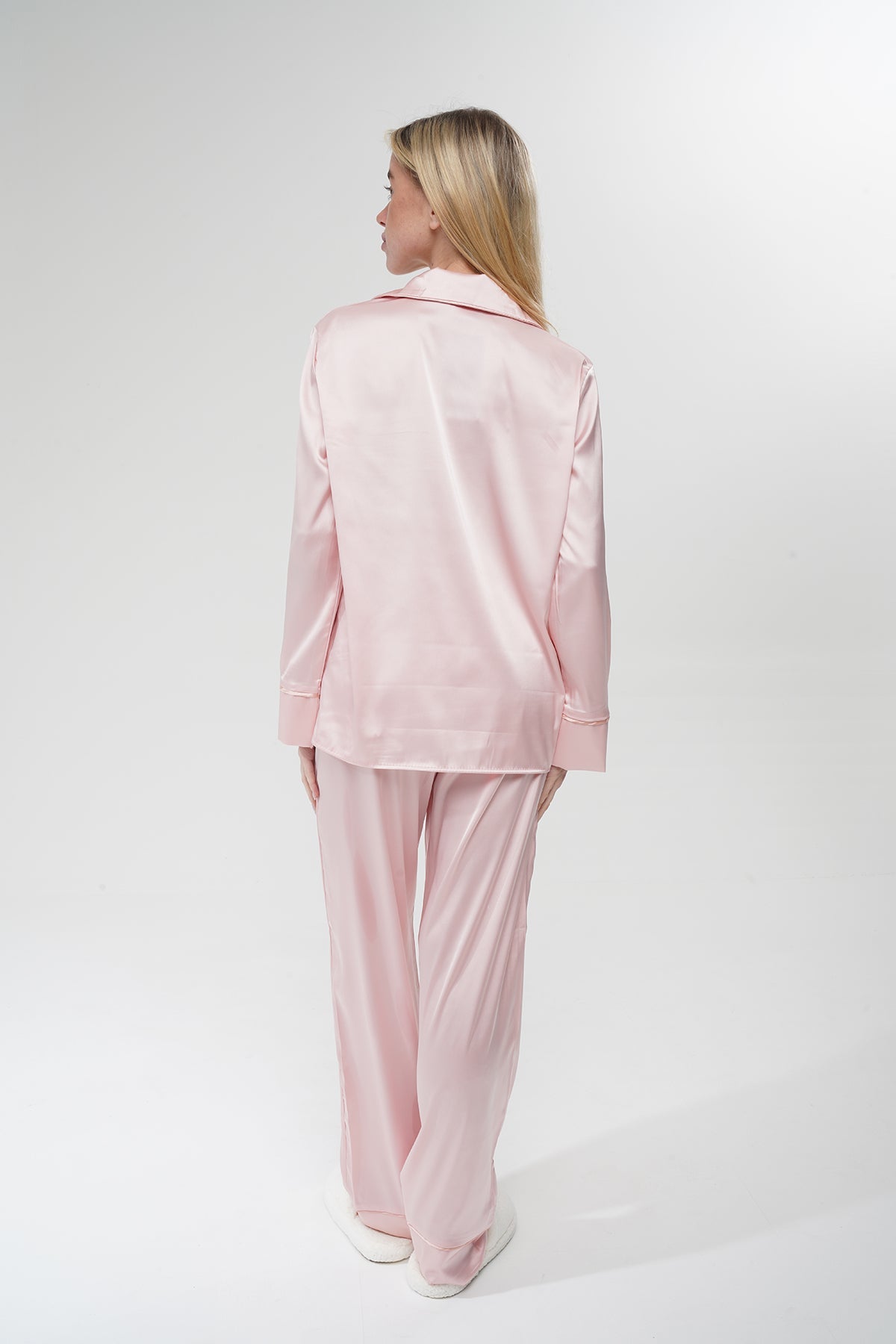 Yavruağzı İpek Saten Pijama Takımı | COCOLARSİ - Modaludo