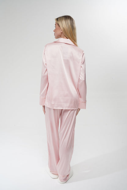 Yavruağzı İpek Saten Pijama Takımı | COCOLARSİ - Modaludo