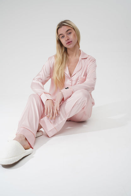 Yavruağzı İpek Saten Pijama Takımı | COCOLARSİ - Modaludo