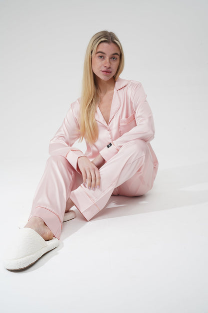 Yavruağzı İpek Saten Pijama Takımı | COCOLARSİ - Modaludo