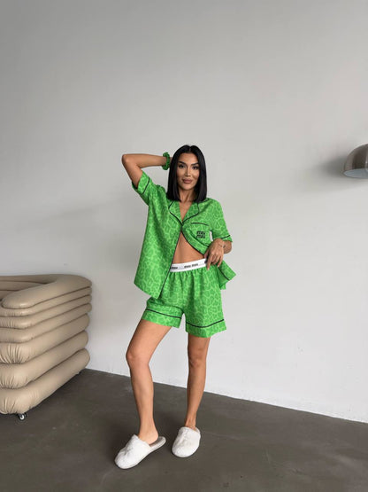 Yeşil Şortlu Pijama Takımı - MiuMiu - Modaludo