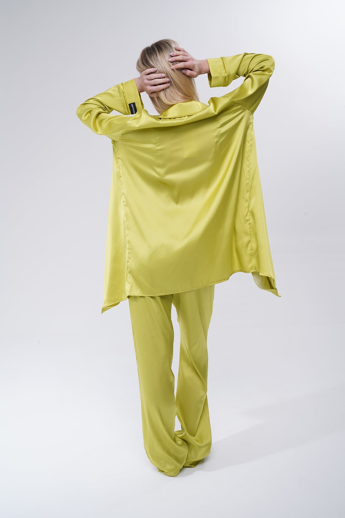 Zeytin Yeşili Üçlü Saten Pijama Takımı | COCOLARSİ - Modaludo